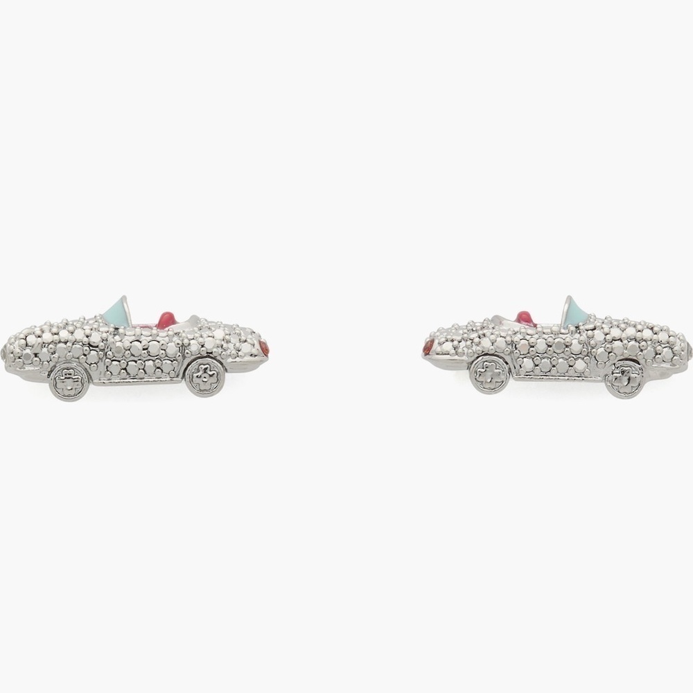 Kate Spade New York Silver Cubic Zirconia Car Stud Statement Earrings::NWT:: - Picture 7 of 7